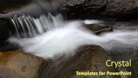  Presentation with stream - Beautiful PPT theme featuring water-flowing-over-rocks backdrop and a tawny brown colored foreground