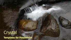  Presentation with stream - Presentation theme featuring water-flowing-over-rocks background and a tawny brown colored foreground