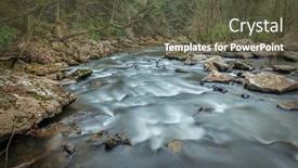  Presentation with tennessee - Slide set enhanced with water-flowing-through-a-rocky background and a tawny brown colored foreground