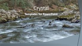  Presentation with tennessee - PPT theme consisting of water-flowing-through-a-rocky background and a tawny brown colored foreground