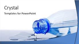  Presentation with water bottle - Slide set featuring water flows from a bottle background and a white colored foreground