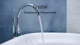 Presentation with water faucet - Theme enhanced with water flows from the faucet background and a seafoam green colored foreground