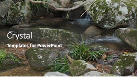  Presentation with water flow in pipe - Colorful presentation theme enhanced with water-flows-though-the-cascade backdrop and a dark gray colored foreground