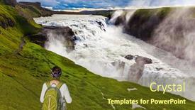  Presentation with crash - Presentation theme having water-fog-fly-up-over background and a tawny brown colored foreground