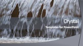  Presentation with water fountain - PPT layouts having water fountain at outdoor garden background and a gray colored foreground