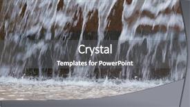  Presentation with water fountain - Presentation design enhanced with water fountain at outdoor garden background and a gray colored foreground