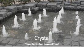  Presentation with water fountain - Presentation theme enhanced with water fountain in park background and a  colored foreground