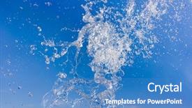  Presentation with water fountain - Cool new presentation theme with water-fountain-water-jet-over backdrop and a teal colored foreground