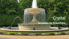 Presentation with water fountain - Presentation theme having water fountain background and a tawny brown colored foreground