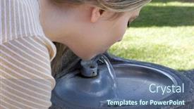  Presentation with water fountain - Audience pleasing slide deck consisting of water fountain backdrop and a ocean colored foreground