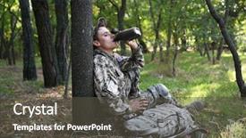  Presentation with canteen - Theme consisting of water from canteen in forest background and a dark gray colored foreground