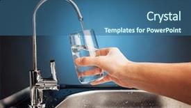  Presentation with pouring water - Audience pleasing slides consisting of water from filter tap backdrop and a ocean colored foreground