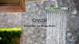  Presentation with rain water - Presentation theme consisting of water from rain shower outdoor background and a light gray colored foreground