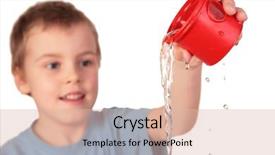  Presentation with water cup - Audience pleasing presentation consisting of water from red plastic cup backdrop and a lemonade colored foreground