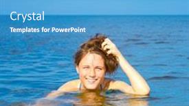  Presentation with water sun - Theme having water fun girl under sun background and a teal colored foreground