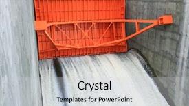  Presentation with dam construction - Cool new presentation with water gate of dam backdrop and a light gray colored foreground