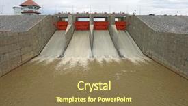  Presentation with pouring water - Cool new presentation with water gates at dam backdrop and a coral colored foreground