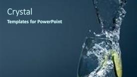  Presentation with mineral - Slide deck with water-glass-with-mineral-water background and a ocean colored foreground