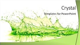  Presentation with lime - PPT theme with green water - lime drink splash on white background and a white colored foreground