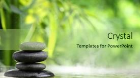  Presentation with zen stone - Amazing presentation theme having water treatment space - spa still life with zen backdrop and a mint green colored foreground
