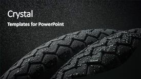  Presentation with tires - Cool new theme with water grip - close-up shots of classical motorcycle backdrop and a dark gray colored foreground