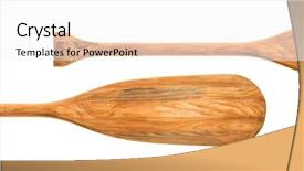  Presentation with abstract - Slide set featuring water grip - old wooden canoe paddle abstract background and a white colored foreground