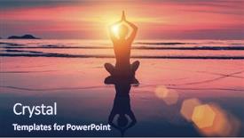  Presentation with lotus water - PPT theme consisting of water harmony and meditation background and a navy blue colored foreground