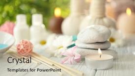  Presentation with spa - Slide deck having water hyacinth - beautiful spa composition with flower background and a soft green colored foreground