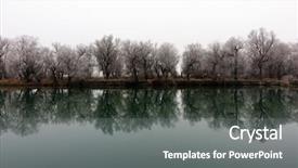  Presentation with nativity scene of christ - Cool new PPT layouts with water ice fog - winter scene with river backdrop and a  colored foreground
