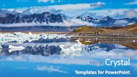  Presentation with water ocean - Amazing slide deck having water ice lagoon in iceland backdrop and a teal colored foreground
