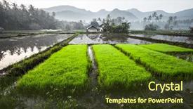  Presentation with mountain water - Beautiful presentation theme featuring water in a mountain backdrop and a tawny brown colored foreground