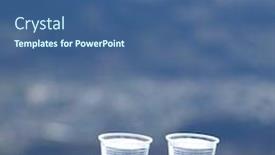  Presentation with water cup - PPT theme having water in cup mountains background and a ocean colored foreground