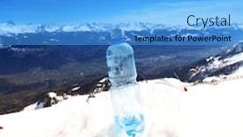  Presentation with water cup - Presentation theme with water in cup background and a light blue colored foreground