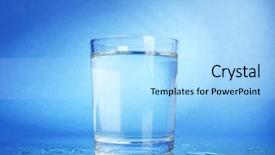  Presentation with dark blue - Presentation theme consisting of water in glass on dark background and a light blue colored foreground