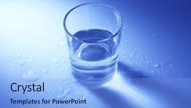  Presentation with dark blue coloured - Colorful theme enhanced with water in glass on dark backdrop and a light blue colored foreground