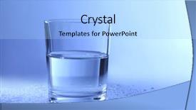  Presentation with dark blue - Amazing PPT theme having water in glass on dark backdrop and a light blue colored foreground