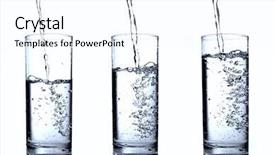  Presentation with water glass - Presentation theme with water in glass background and a  colored foreground