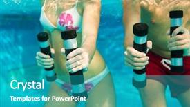  Presentation with aerobics - Theme with water in swimming pool background and a teal colored foreground