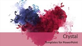  Presentation with ink blot - Presentation design with water ink blot abstract background and a red colored foreground