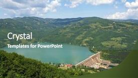  Presentation with hydroelectric - Slides enhanced with water intake - hydroelectric power station background and a ocean colored foreground