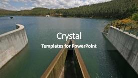  Presentation with barrage - Slide deck featuring water intake - nice barrage in portugal electricity background and a gray colored foreground