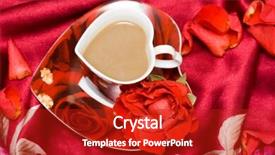  Presentation with water cup - PPT theme featuring water intake - red cup of coffee background and a crimson colored foreground