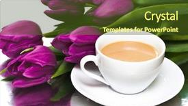  Presentation with water cup - PPT theme enhanced with water intake - white cup of coffee background and a  colored foreground