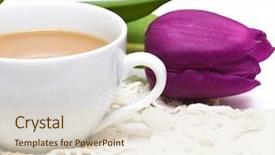  Presentation with water cup - Slides enhanced with water intake - white cup of coffee background and a  colored foreground