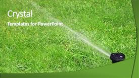  Presentation with sprinkler system - Audience pleasing presentation consisting of water irrigation system - close up of lawn sprinkler backdrop and a seafoam green colored foreground