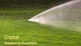  Presentation with powerful - Amazing theme having water irrigation system - powerful sprinkle working to wet backdrop and a tawny brown colored foreground