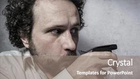  Presentation with cleaning - Presentation theme consisting of water jet cutting - clean businessman with a spray background and a  colored foreground