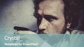  Presentation with spray - Beautiful PPT theme featuring water jet cutting - clean businessman with a spray backdrop and a  colored foreground