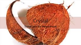  Presentation with coconut water - Slides enhanced with water jet cutting - coconut on white background background and a red colored foreground