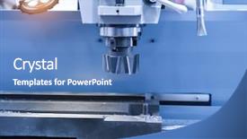  Presentation with cnc milling machine - Colorful theme enhanced with water jet cutting process - cnc milling machine milling heads backdrop and a teal colored foreground